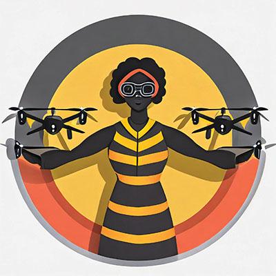 Woman holding drones