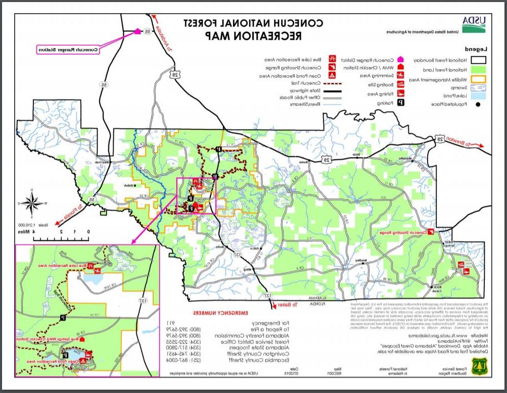 Conecuh National Forest Recreation Map